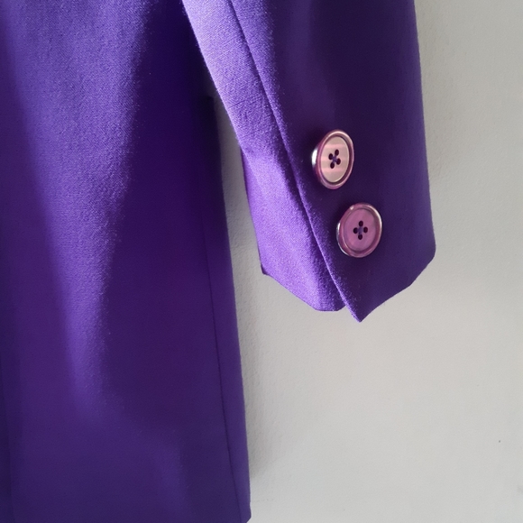 Vintage Purple Blazer 100% Wool - Picture 4 of 9